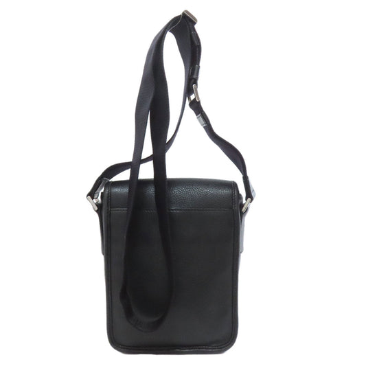 PRADA Shoulder Bag Calfskin black logoMetal