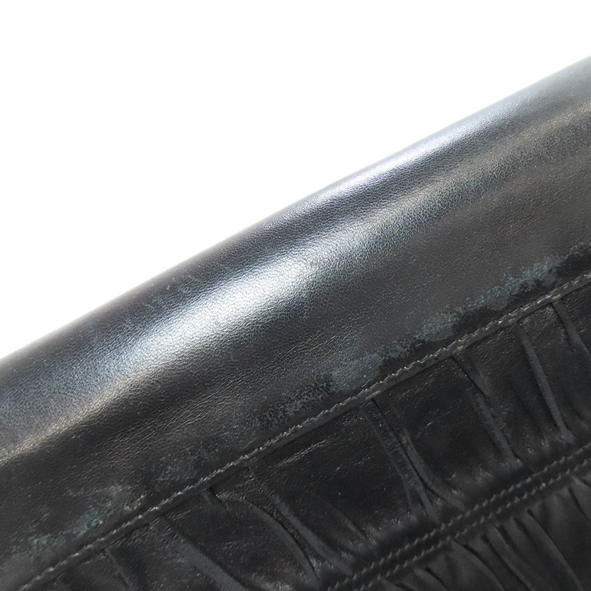 PRADA Shoulder Bag leather black Gathered