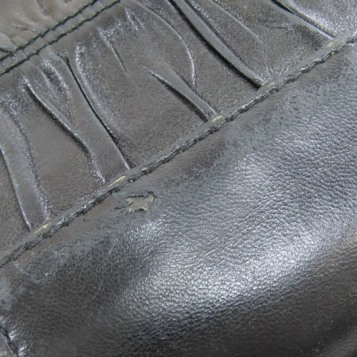 PRADA Shoulder Bag leather black Gathered