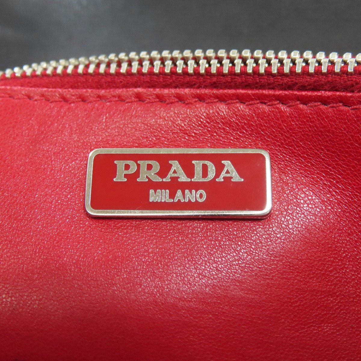 PRADA Shoulder Bag leather black Gathered