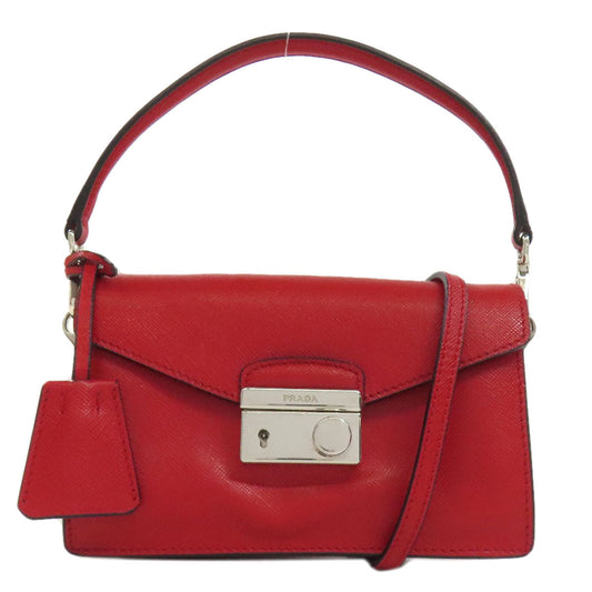 PRADA Shoulder Bag BN2662 Safiano Red Chain 3WAY