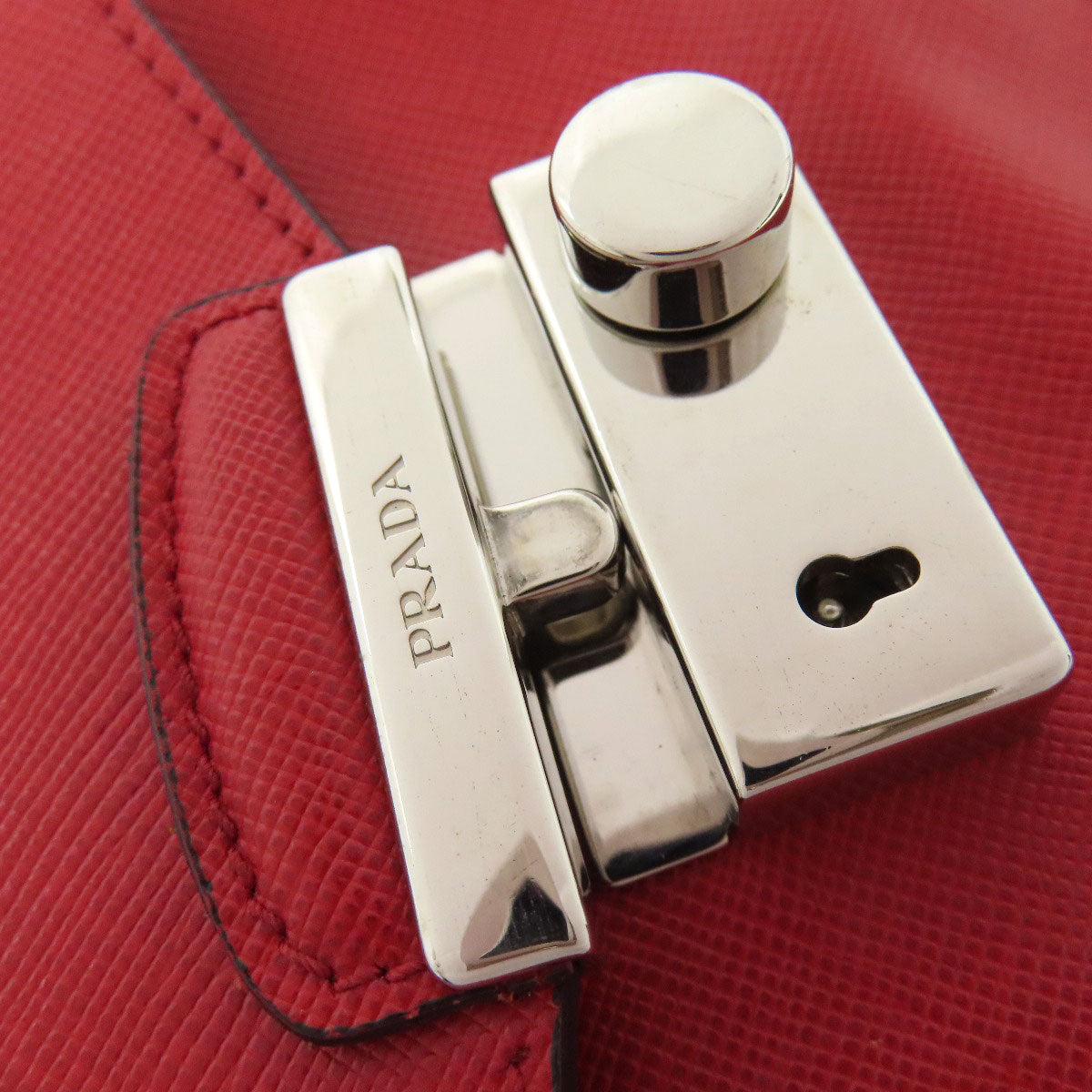 PRADA Shoulder Bag BN2662 Safiano Red Chain 3WAY