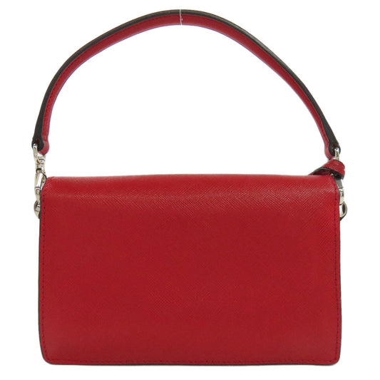 PRADA Shoulder Bag BN2662 Safiano Red Chain 3WAY