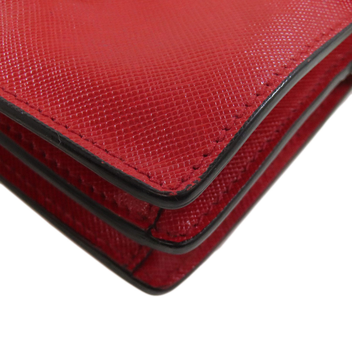 PRADA Shoulder Bag BN2662 Safiano Red Chain 3WAY