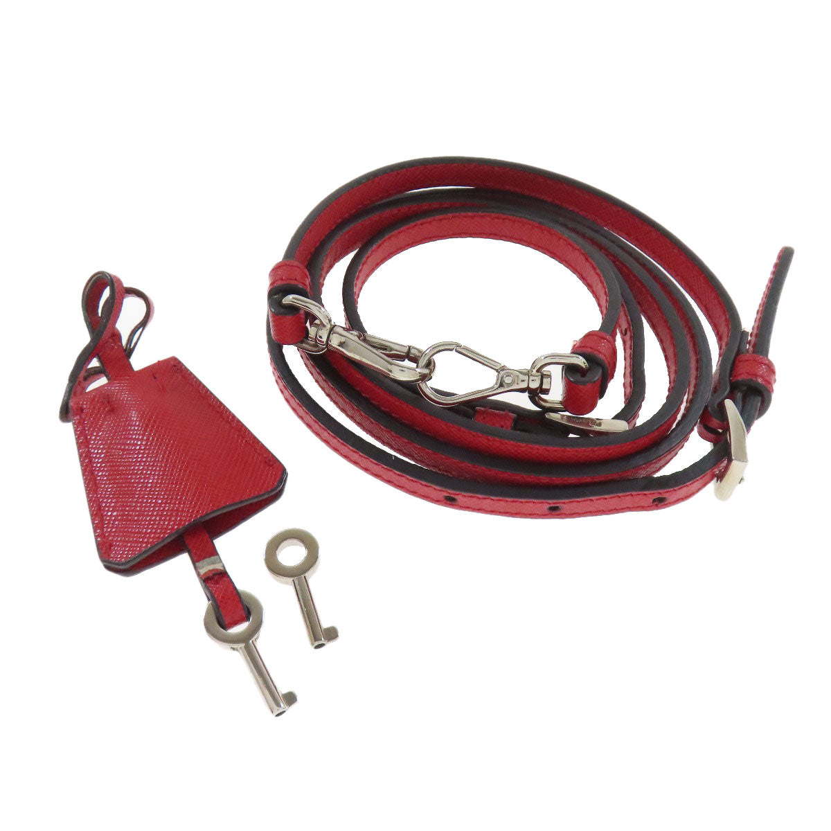 PRADA Shoulder Bag BN2662 Safiano Red Chain 3WAY