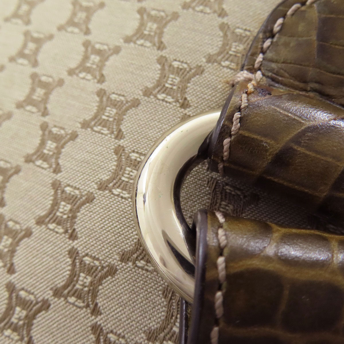 CELINE Tote Bag canvas Brown Macadam Pattern