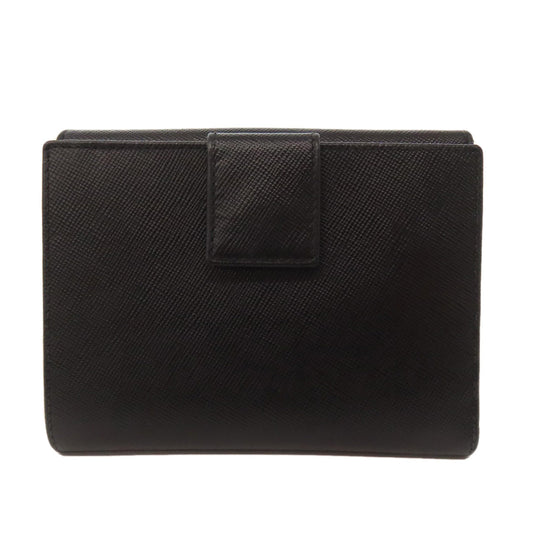 PRADA Bifold Wallet Safiano black logoMetal