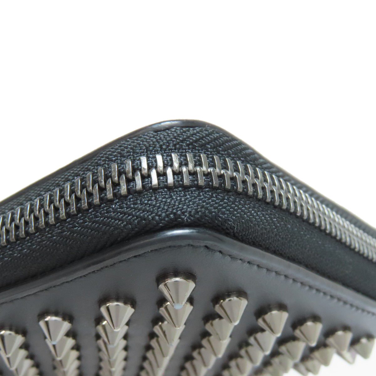 Christian Louboutin Long Wallet Purse Calfskin black Studs