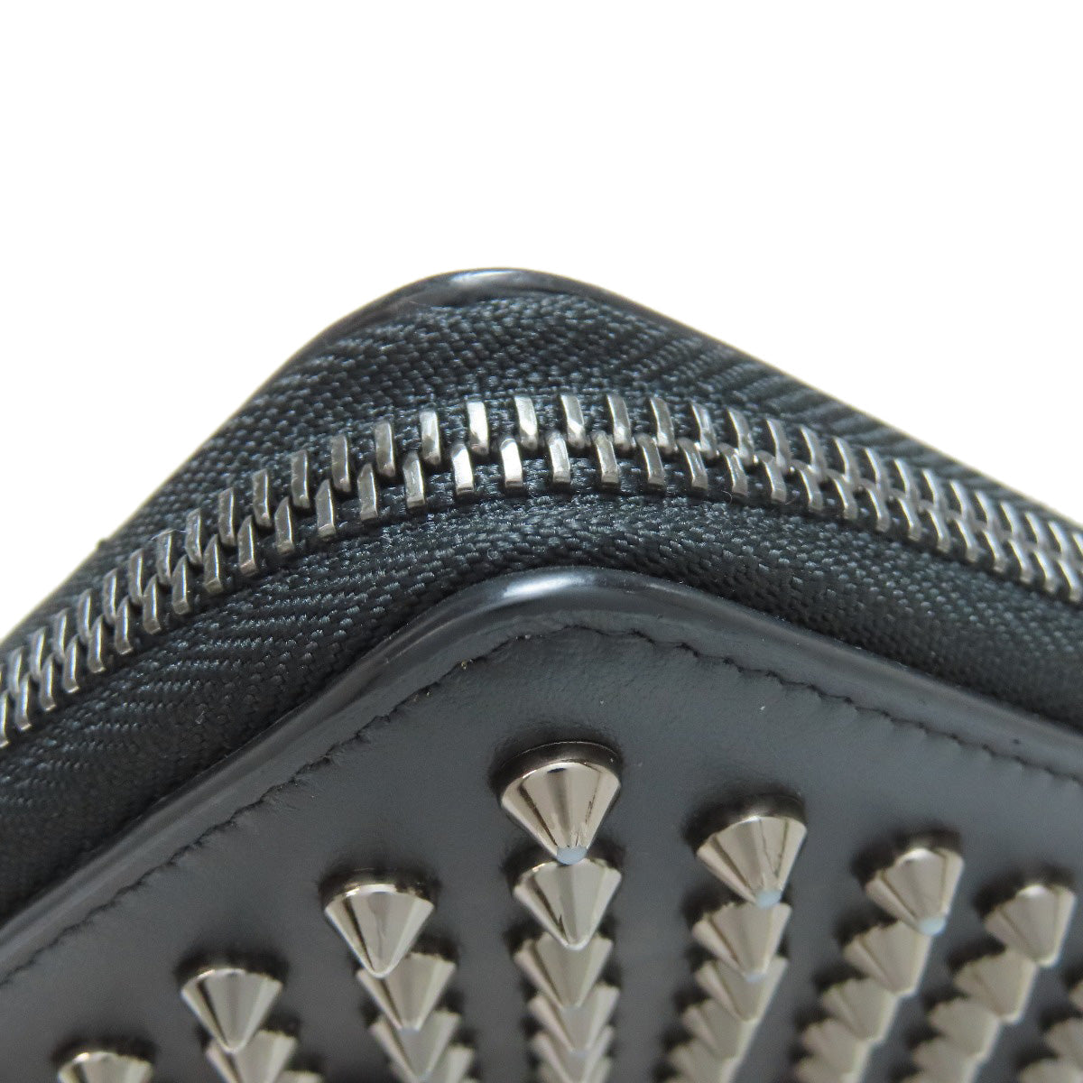 Christian Louboutin Long Wallet Purse Calfskin black Studs