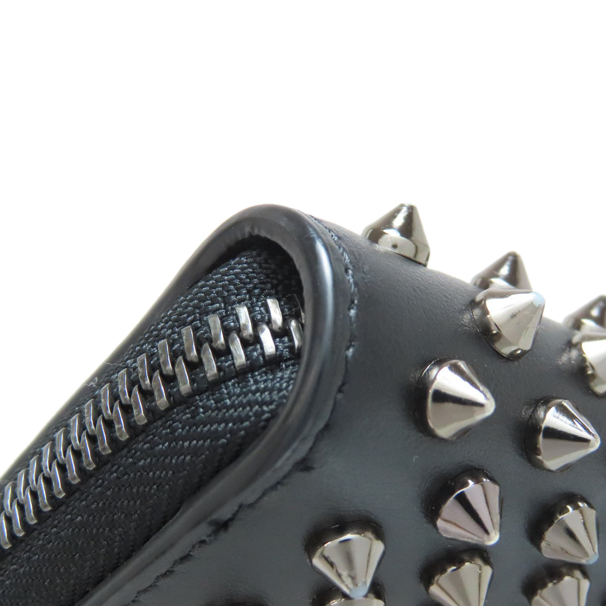 Christian Louboutin Long Wallet Purse Calfskin black Studs