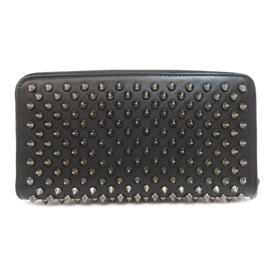 Christian Louboutin Long Wallet Purse Calfskin black Studs