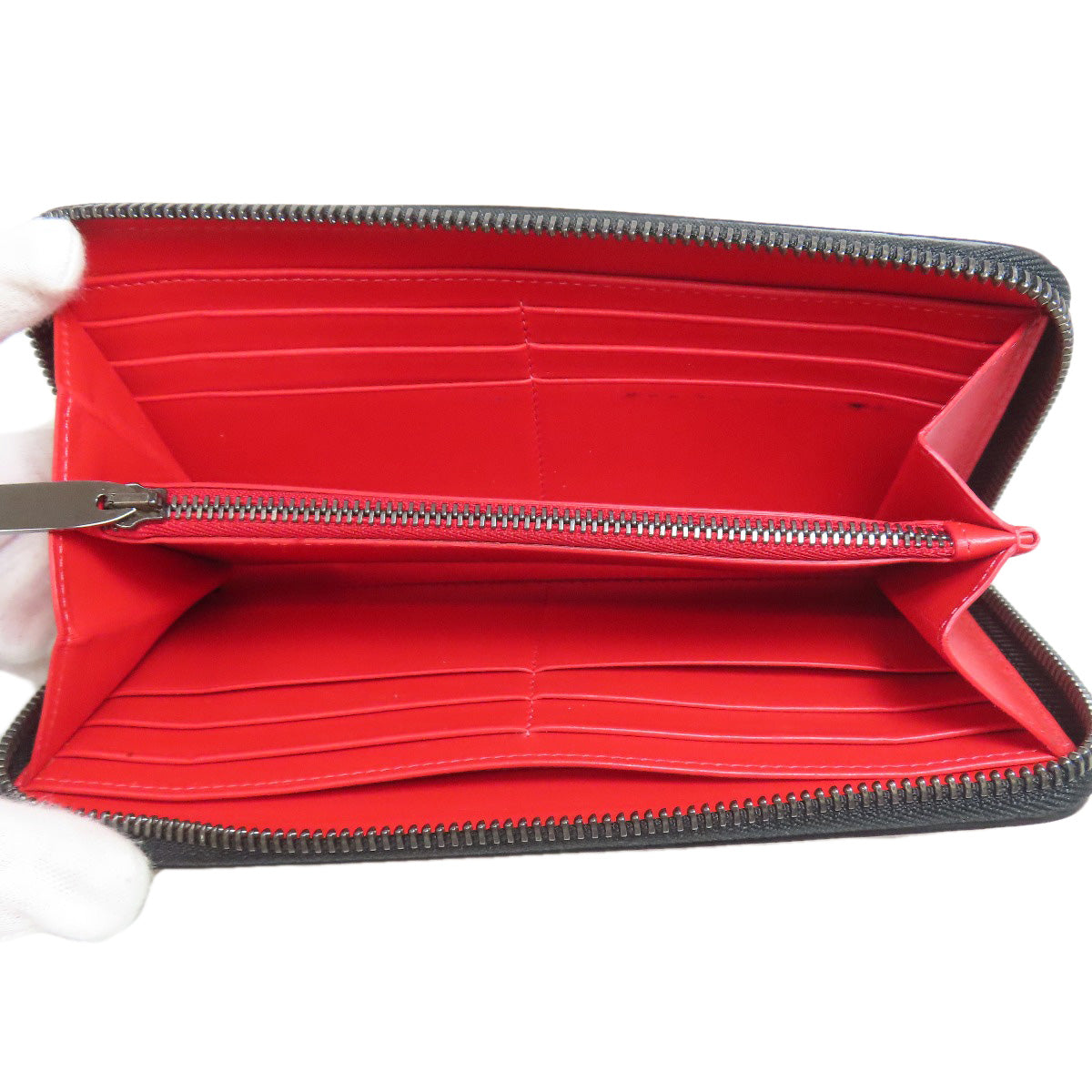 Christian Louboutin Long Wallet Purse Calfskin black Studs