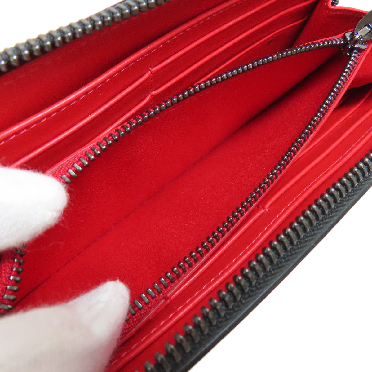 Christian Louboutin Long Wallet Purse Calfskin black Studs