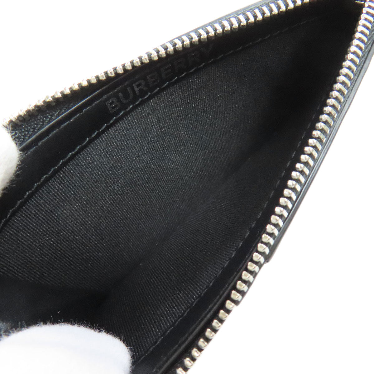 BURBERRY Coin case leather black Card Case