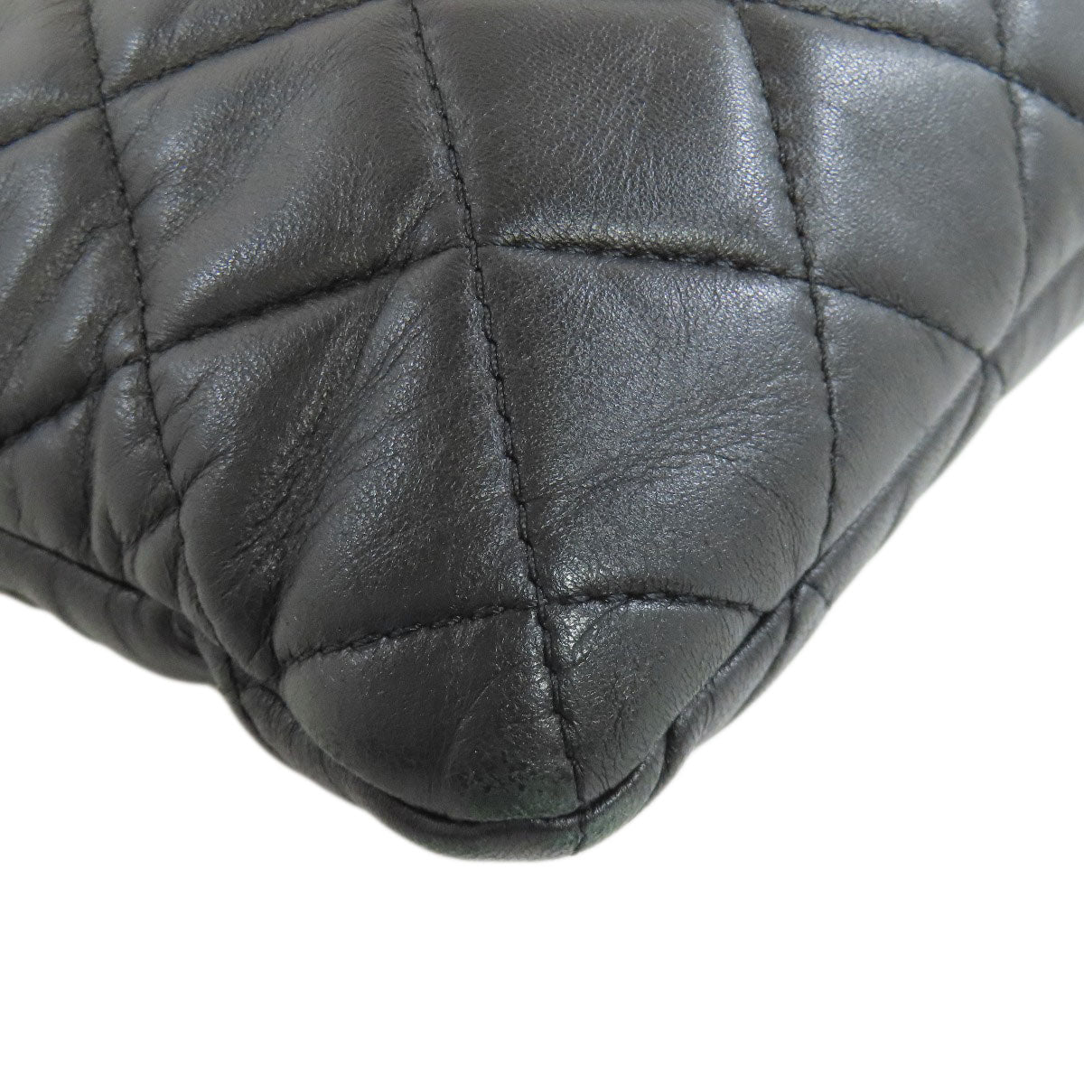 CHANEL Clutch bag lambskin black Matelasse COCO Mark SilverMetal