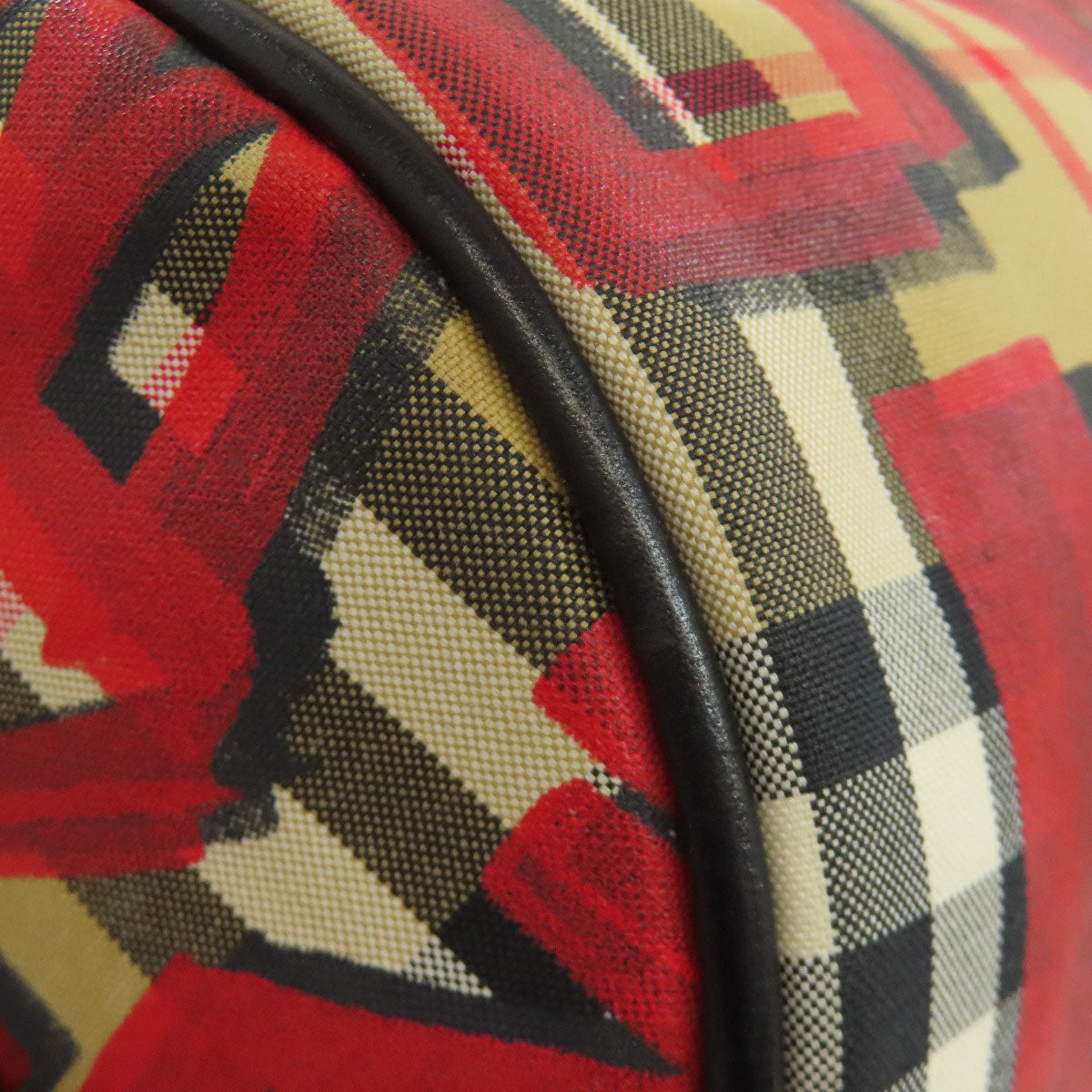 BURBERRY Shoulder Bag Nylon Brown Nova check graffiti print