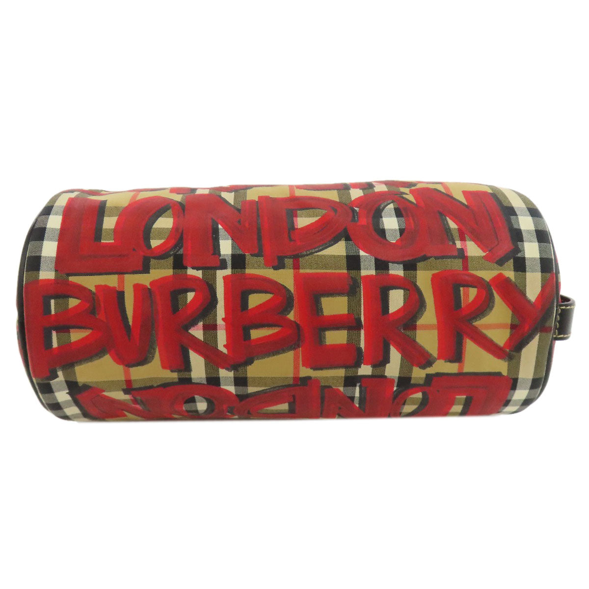 BURBERRY Shoulder Bag Nylon Brown Nova check graffiti print