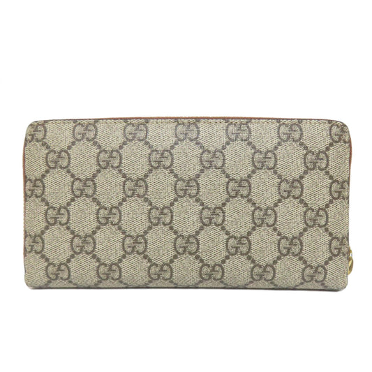 GUCCI Long Wallet Purse 456863 PVC Brown Tiger GG Supreme