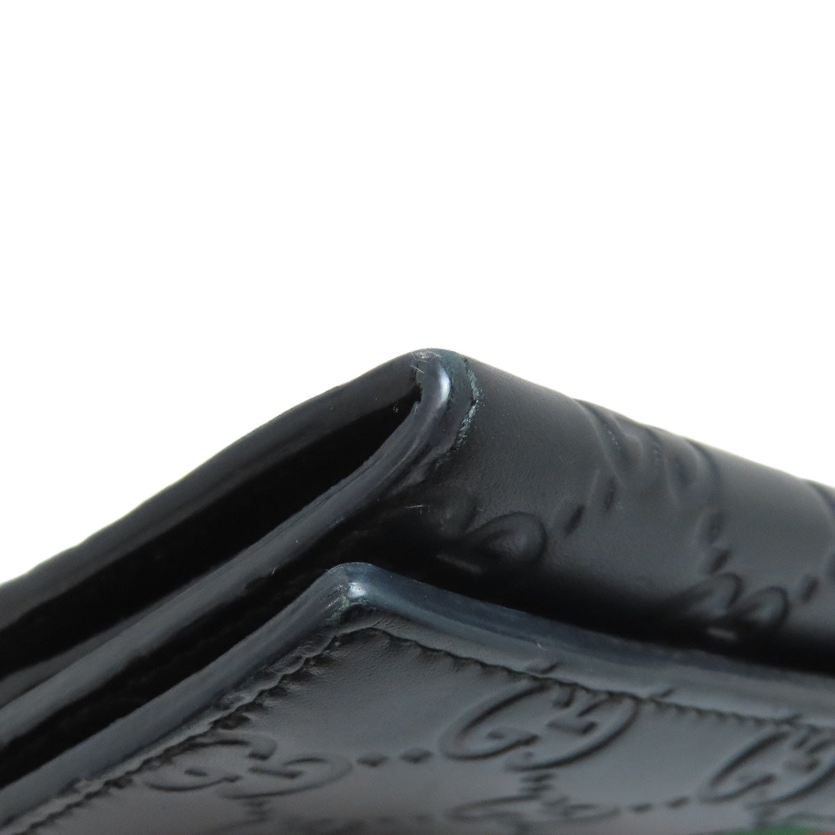 GUCCI Long Wallet Purse 408830 Calfskin black GG Signature Shima Sherry Line