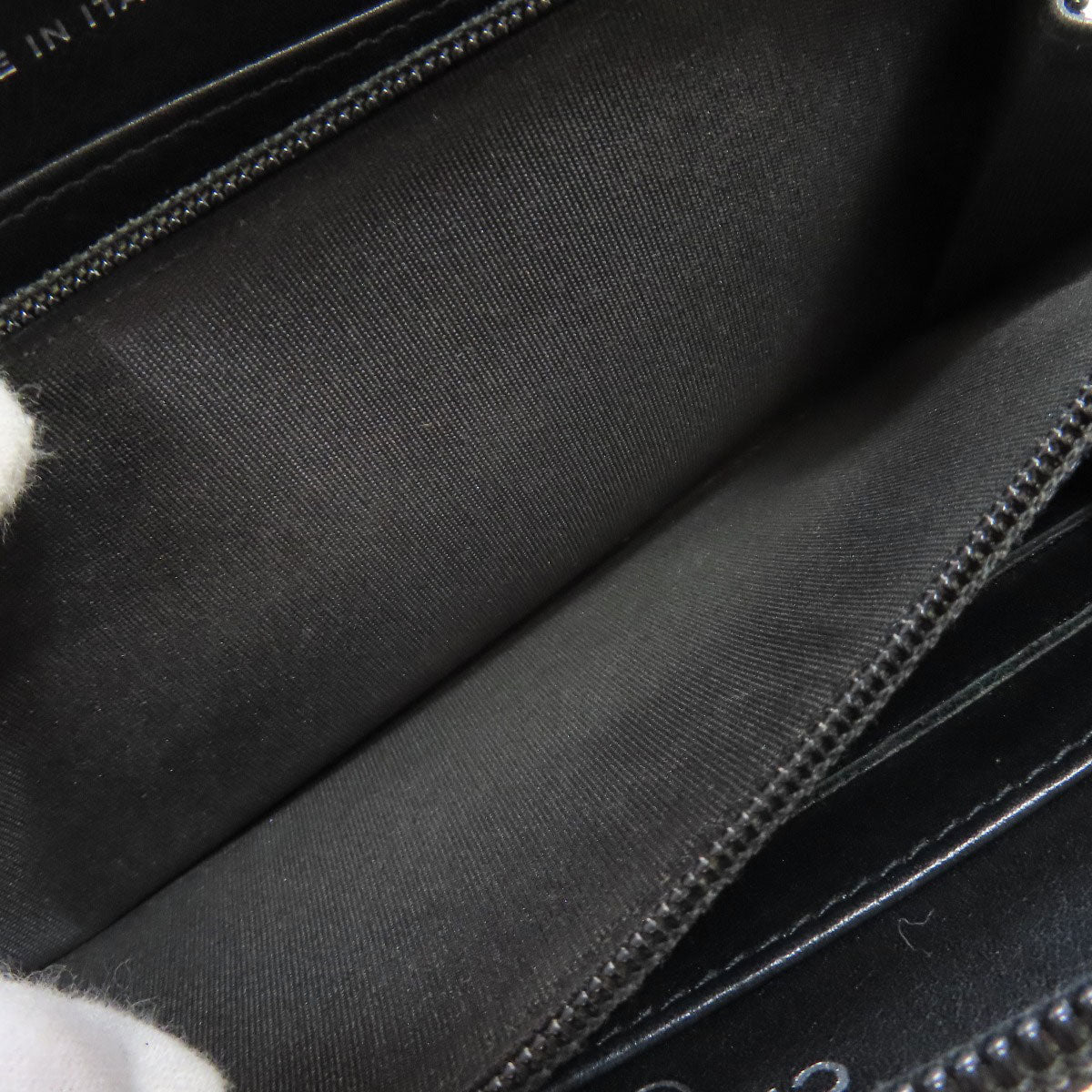 CHANEL Long Wallet Purse Grained Calfskin Skin black COCO Mark