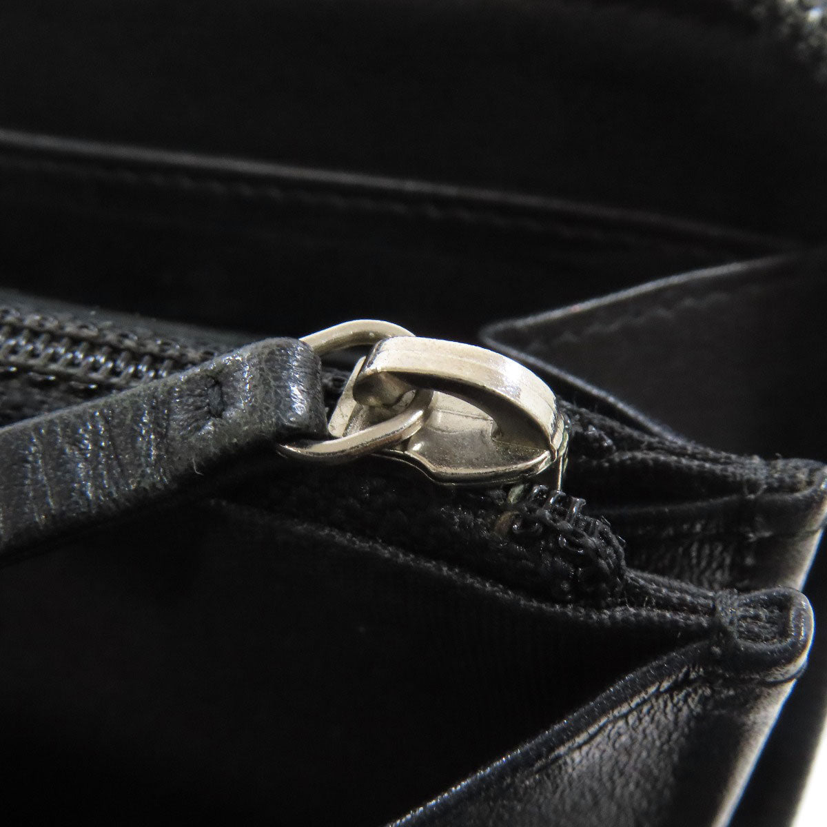 CHANEL Long Wallet Purse Grained Calfskin Skin black COCO Mark
