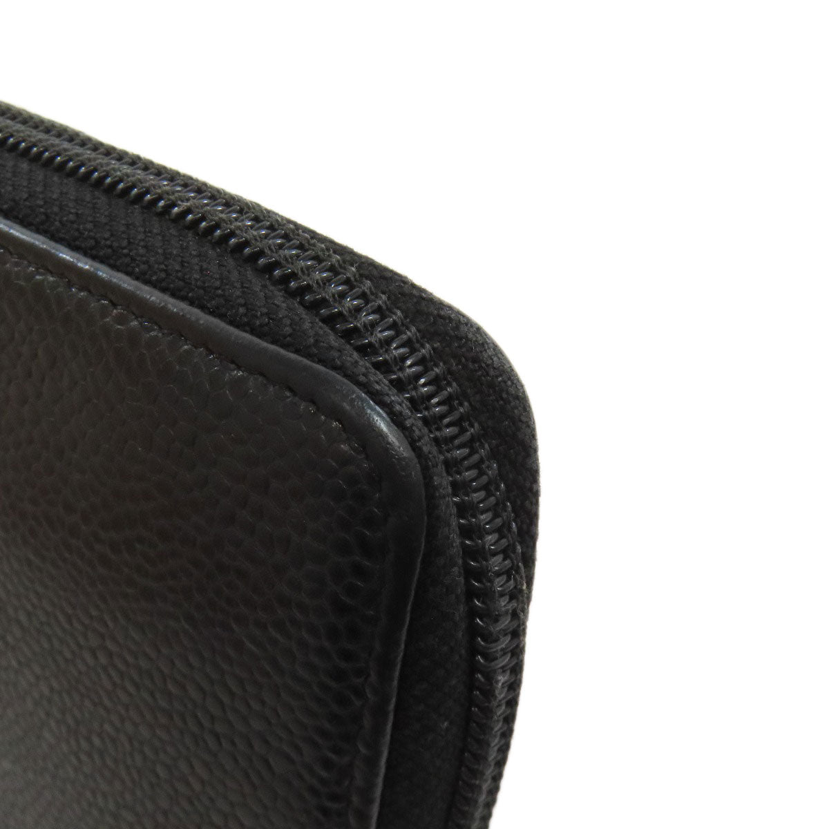 CHANEL Long Wallet Purse Grained Calfskin Skin black COCO Mark