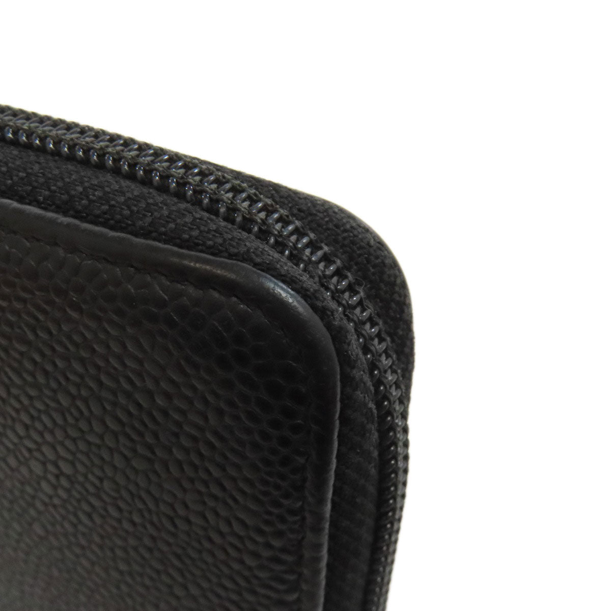 CHANEL Long Wallet Purse Grained Calfskin Skin black COCO Mark