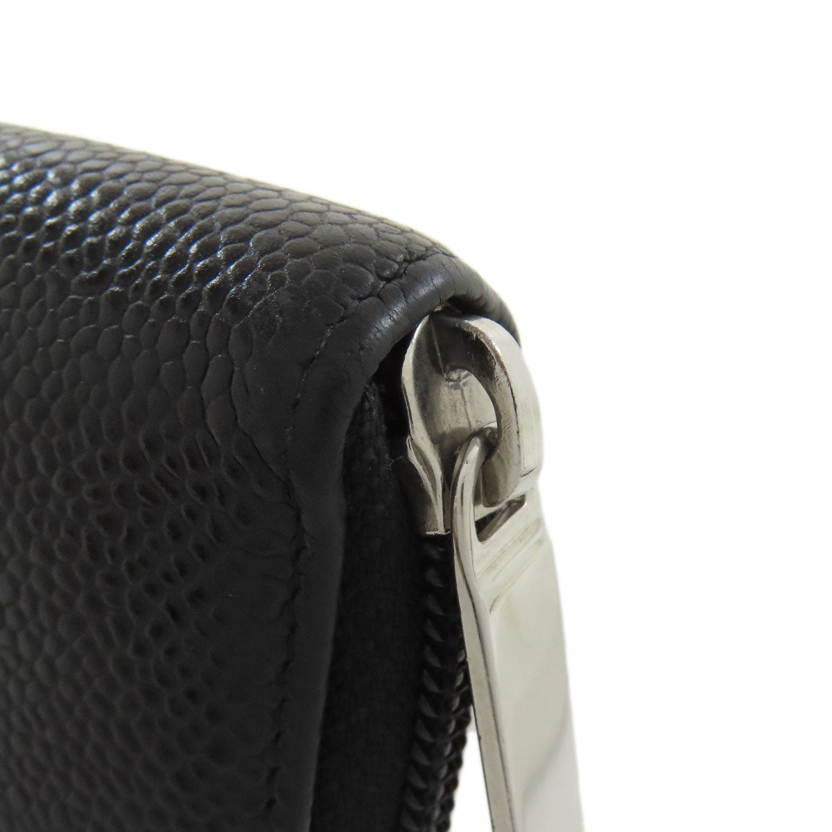 CHANEL Long Wallet Purse Grained Calfskin Skin black COCO Mark