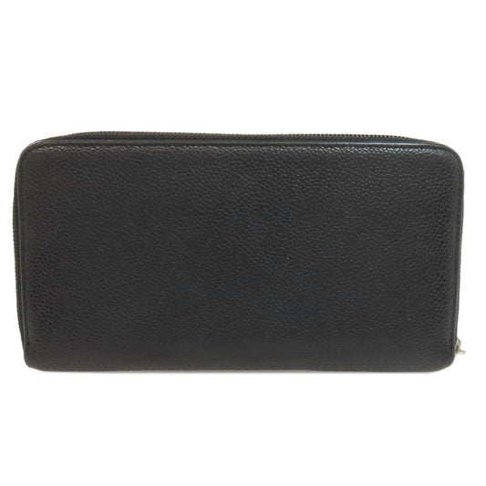 CHANEL Long Wallet Purse Grained Calfskin Skin black COCO Mark