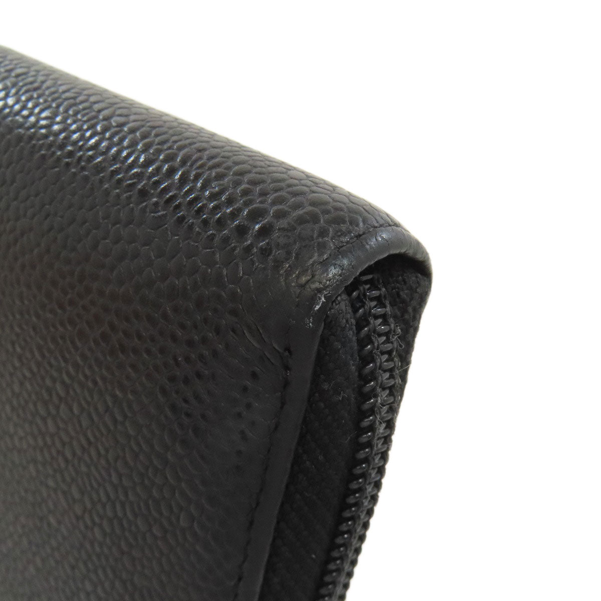 CHANEL Long Wallet Purse Grained Calfskin Skin black COCO Mark