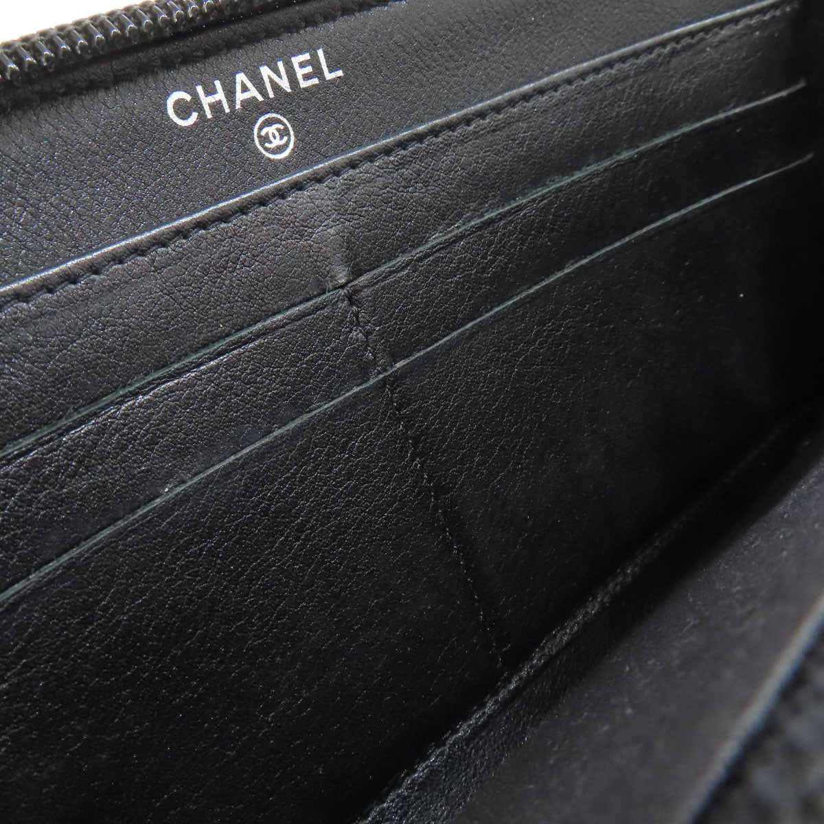 CHANEL Long Wallet Purse Grained Calfskin Skin black COCO Mark