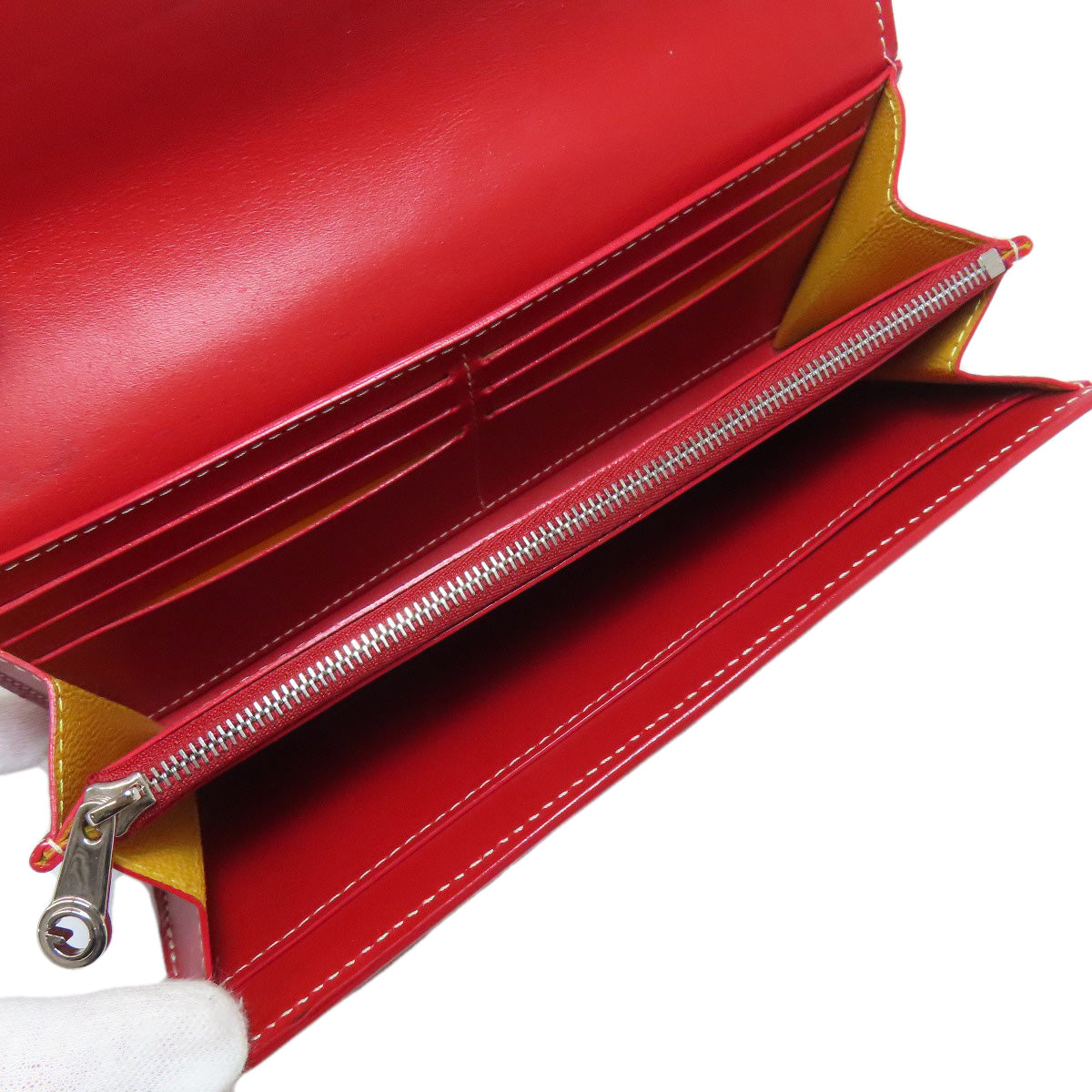 GOYARD Long Wallet Purse Coated canvas Red Varenne