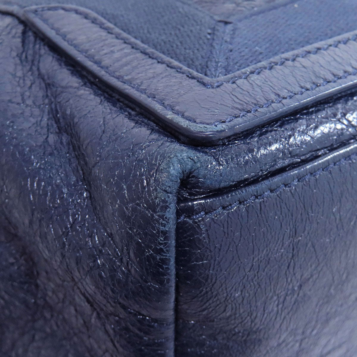 BALENCIAGA Handbag 339933 Calfskin Navy Navy kabas