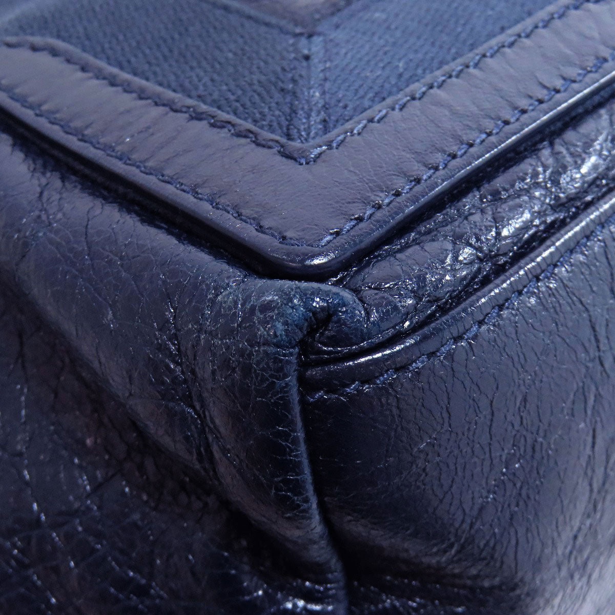 BALENCIAGA Handbag 339933 Calfskin Navy Navy kabas