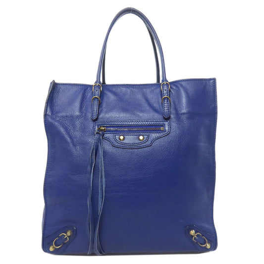 BALENCIAGA Handbag Calfskin blue The paper