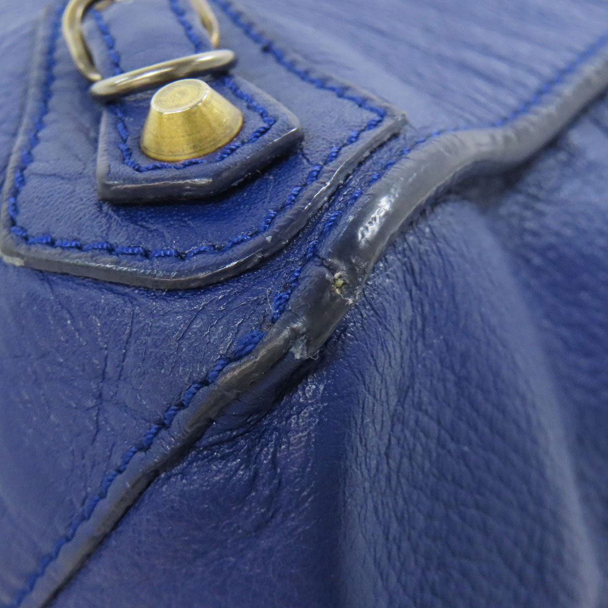 BALENCIAGA Handbag Calfskin blue The paper