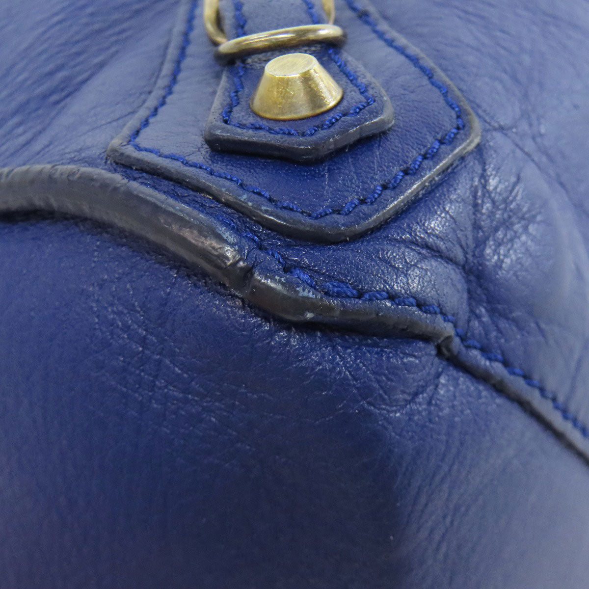 BALENCIAGA Handbag Calfskin blue The paper