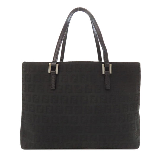 FENDI Tote Bag canvas black Zucca Pattern