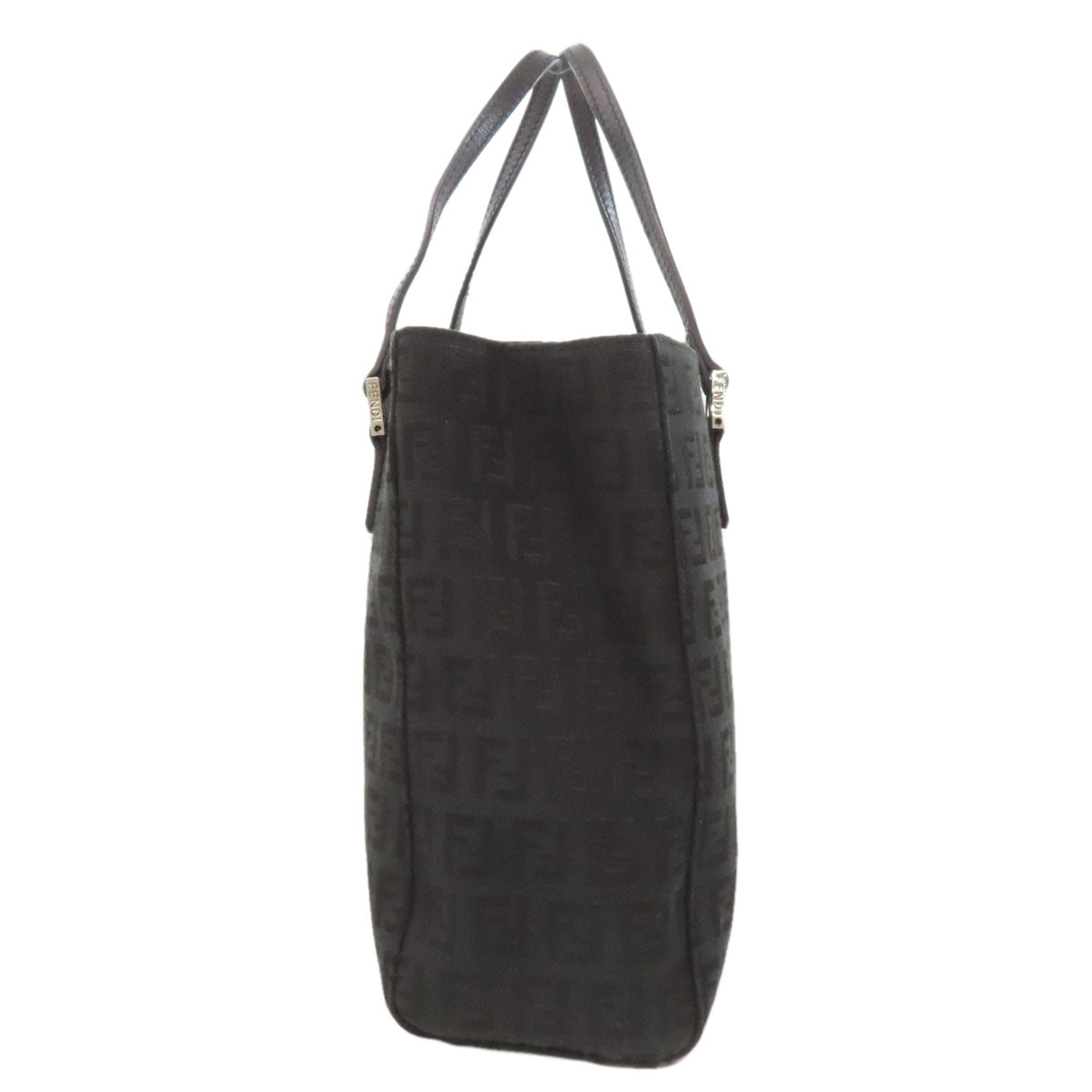FENDI Tote Bag canvas black Zucca Pattern