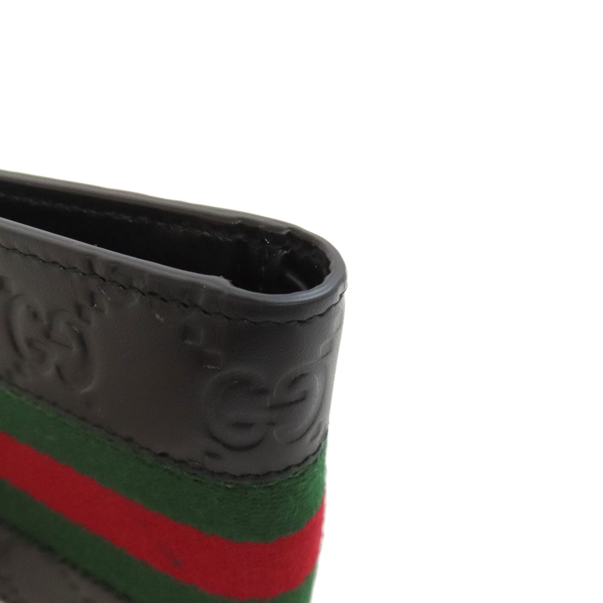 GUCCI Bifold Wallet 408826 Calfskin black GG Signature Shima Sherry Line
