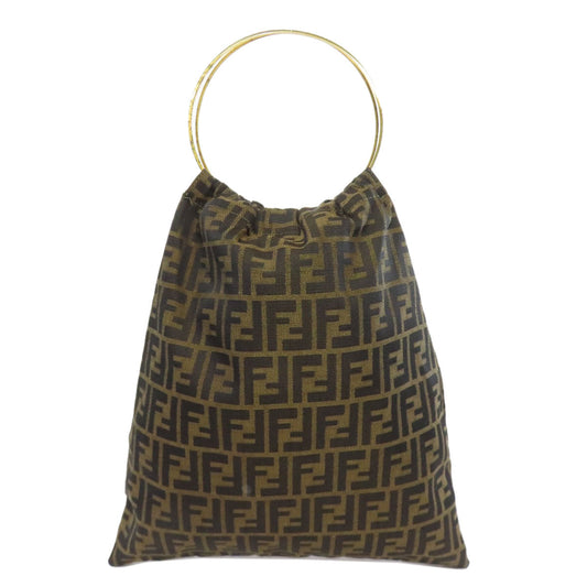 FENDI Handbag canvas Brown Zucca Pattern