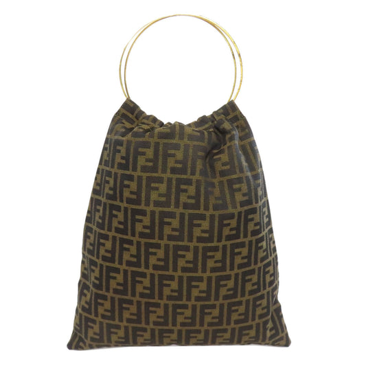 FENDI Handbag canvas Brown Zucca Pattern