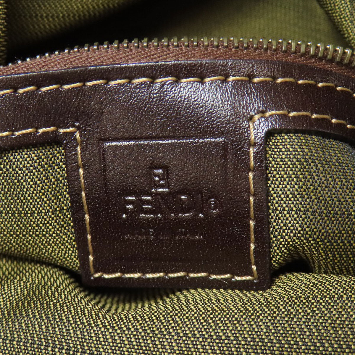 FENDI Handbag canvas Brown Zucca Pattern