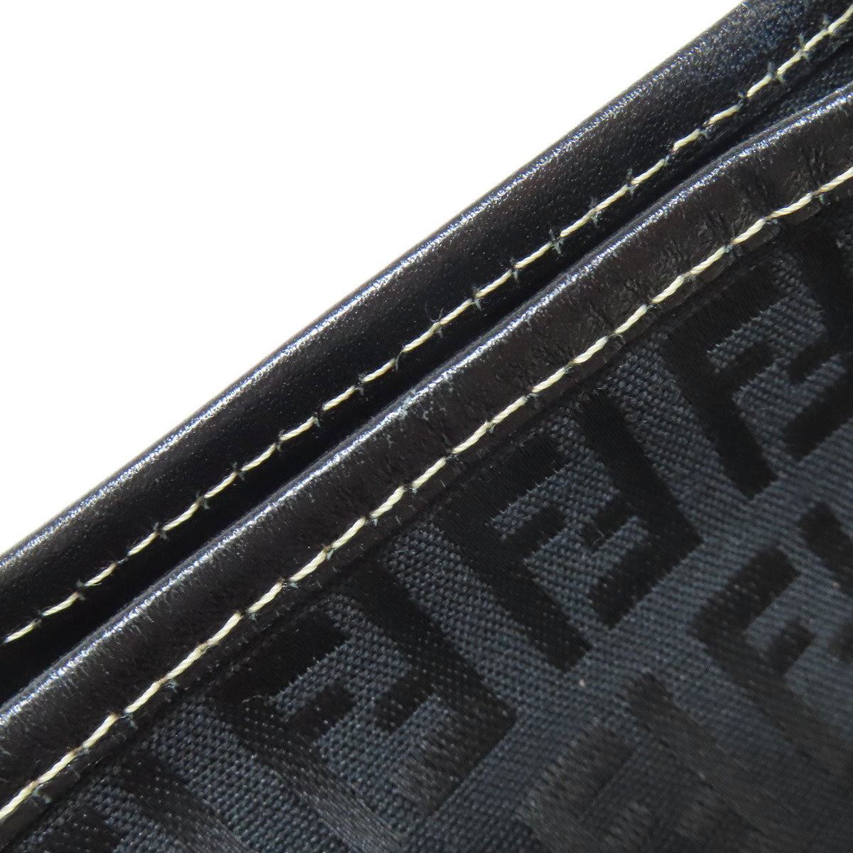FENDI Tote Bag canvas black Zucca Pattern