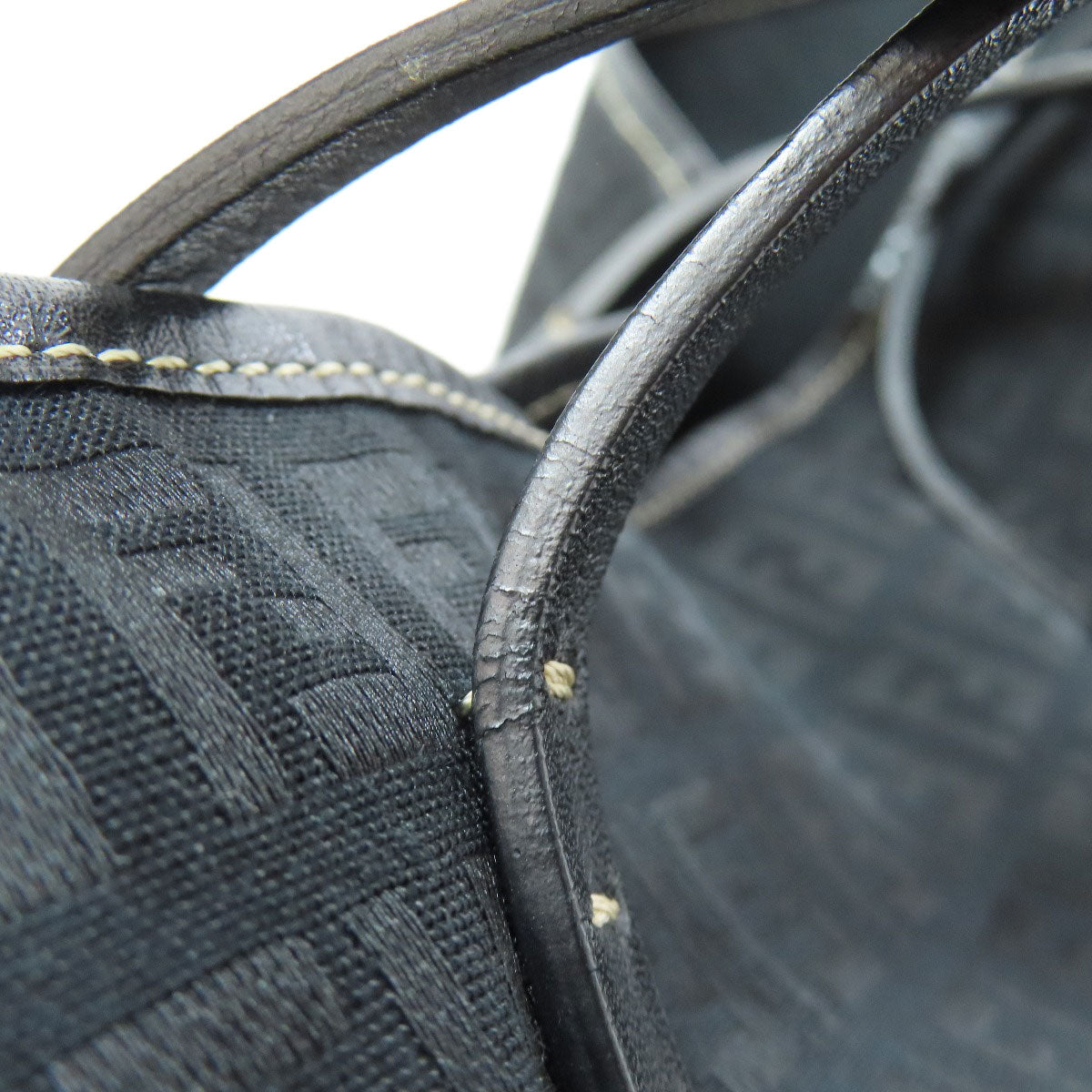 FENDI Tote Bag canvas black Zucca Pattern