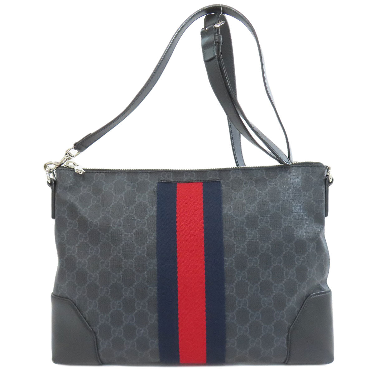 GUCCI Shoulder Bag 474139 PVC black messenger bag GG Supreme