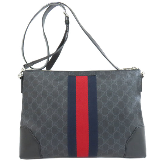 GUCCI Shoulder Bag 474139 PVC black messenger bag GG Supreme