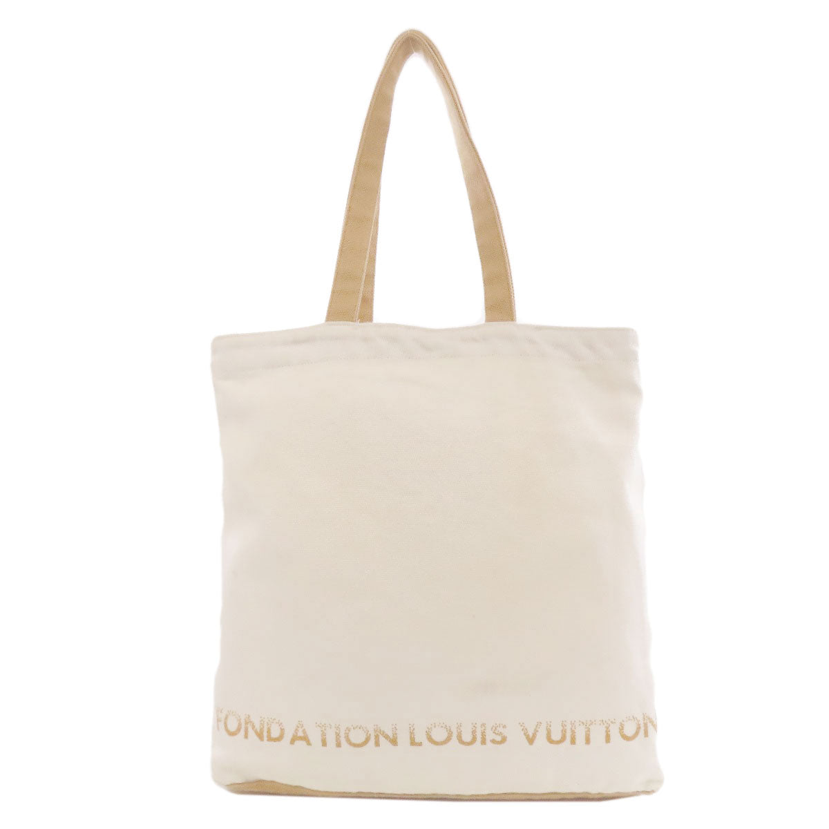 LOUIS VUITTON Tote Bag canvas white Fondation museum limited