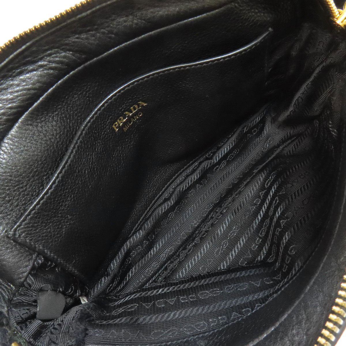 PRADA Shoulder Bag 1BD163 Calfskin black logo