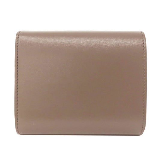 CELINE Bifold Wallet leather gray Triomphe Flap